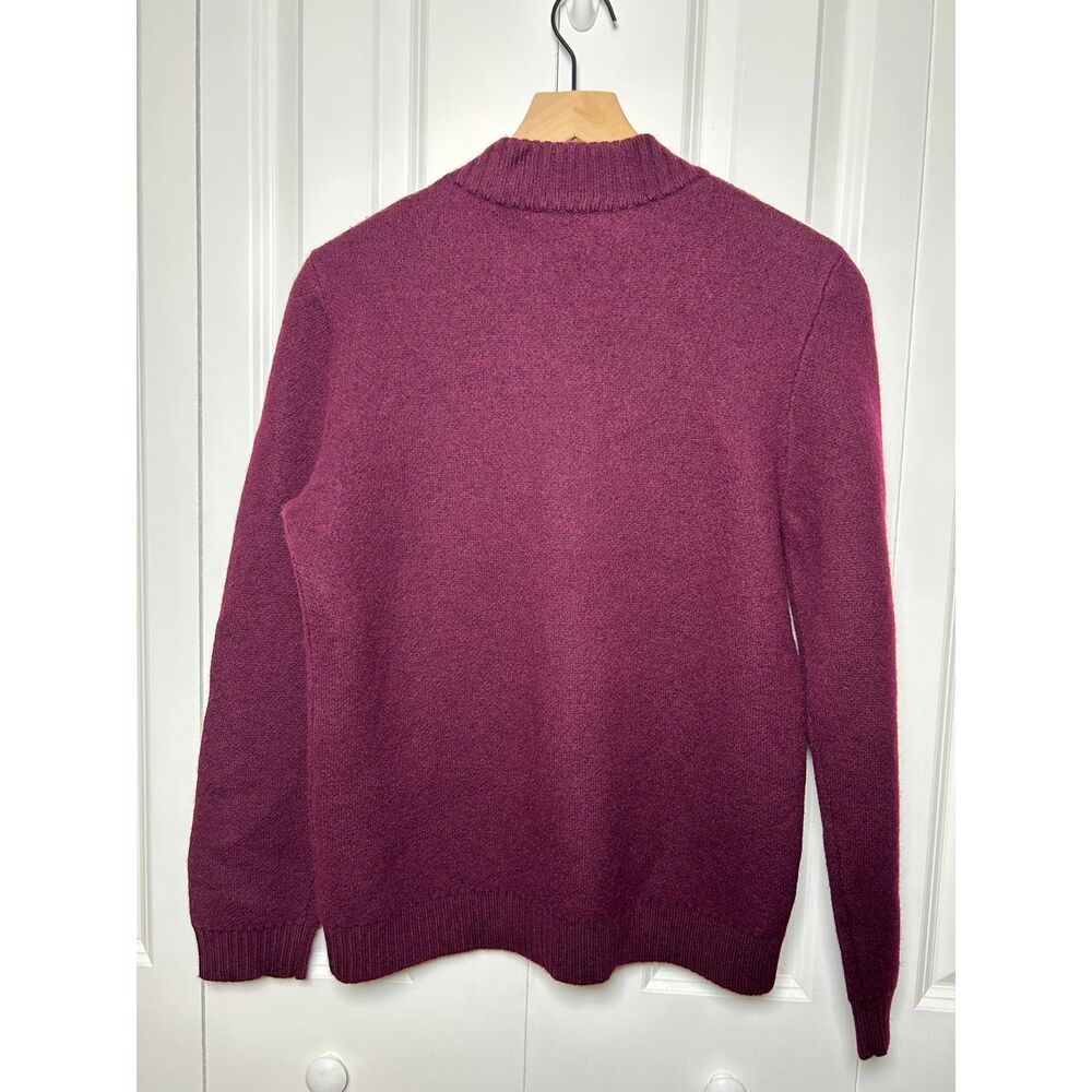 NWT Pendleton 100% Merino Wool Full Zip Knit Cardigan Sweater Burgundy - Picture 2 of 12